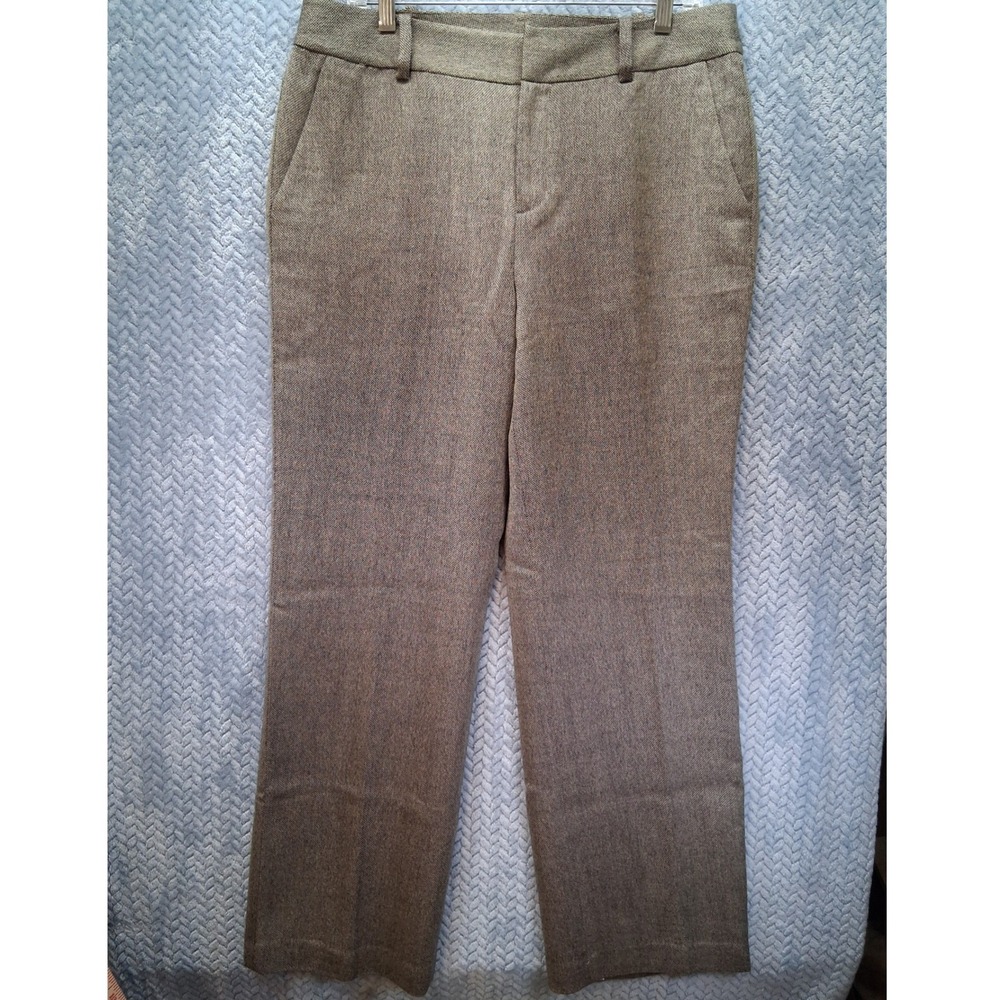Chaps Brown Herringbone Wool Blend Straight Leg Dress Pants Trousers Mens 10